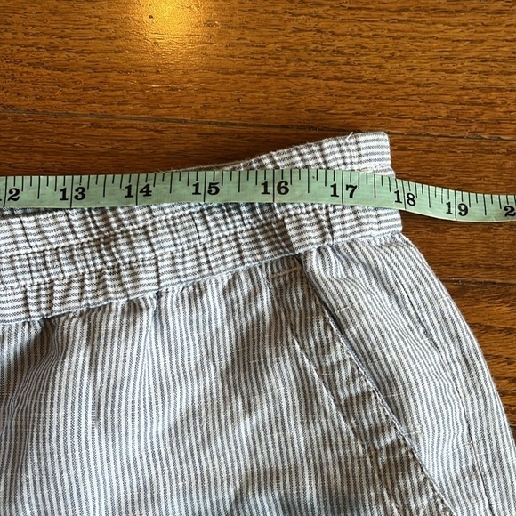 Talbots | Billy Blue & White Stripe Washed Linen Cotton Blend Shorts Size XLP - Picture 8 of 9